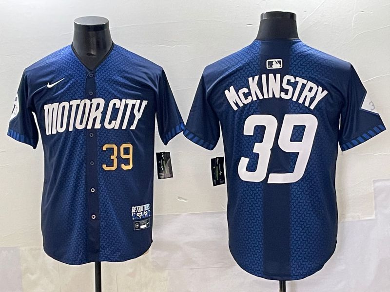 Men 2025 Detroit Tigers #39 Mckinstry Blue City Edition Nike MLB Jersey style 4
